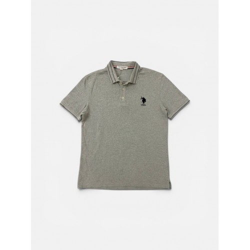 U.S. Polo Assn. Γκρι Ανδρική Μπλούζα Polo με Κεντημένο Logo
